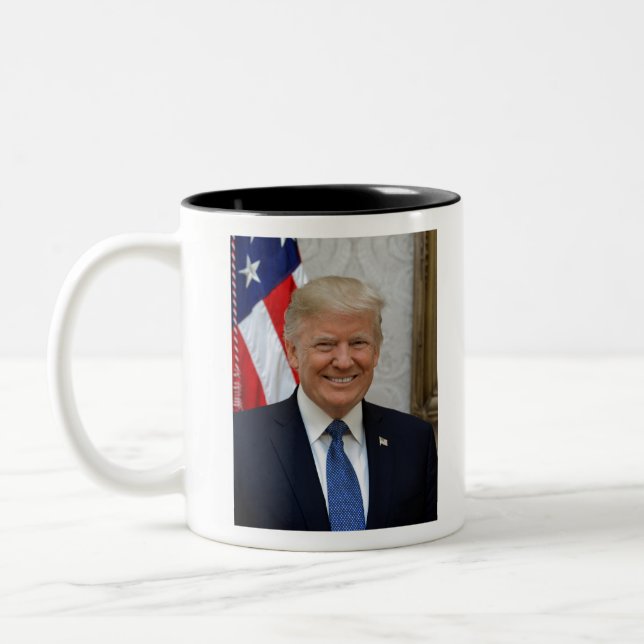 45 President Donald Trump Two-Tone Coffee Mug (Left)