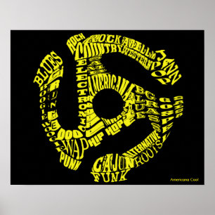 45 Record Adapter of Music Genres Poster