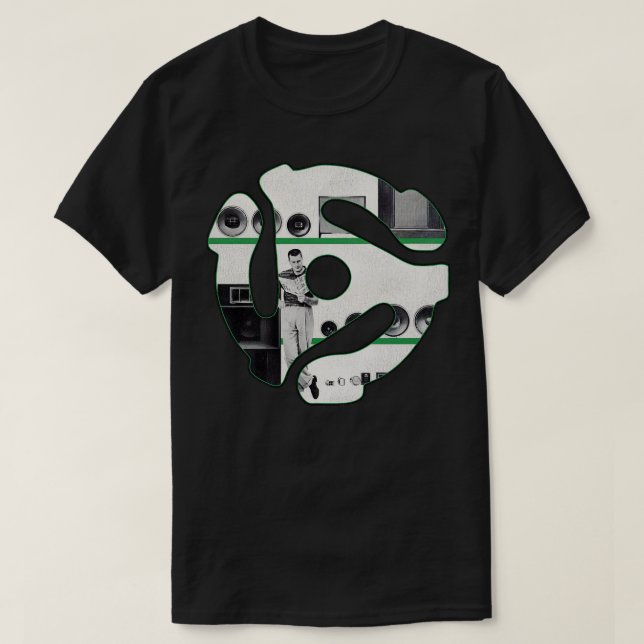 45 Record Adapter Stereo Dude T-Shirt (Design Front)