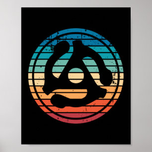 45 Recording adapter Gift 60s 70s Music Gift Poster