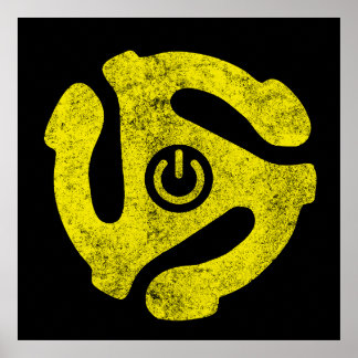 45 RPM Adapter Power Symbol Sticker Retro Vinyl  Poster