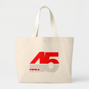 45 RPM - DJ Vinyl Turntable Disc Jockey Large Tote Bag