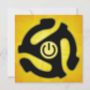 45 RPM Power Record Adapter Invitation