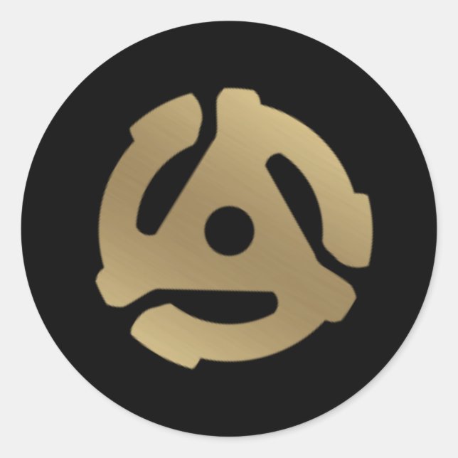 45 RPM Record Adapter Classic Round Sticker (Front)