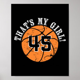 45 Sketll Player That's My Girl Cheer Mom Dad Team Poster