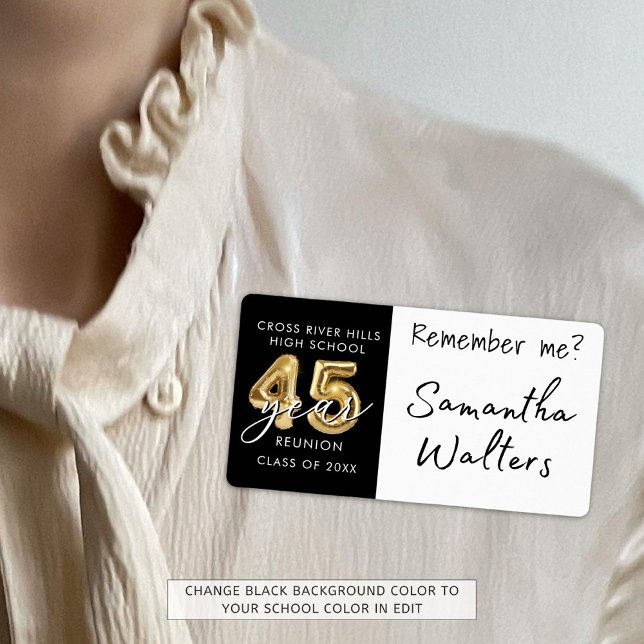 45 Year Class Reunion Name Tag Remember Me (Creator Uploaded)