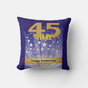 45 Year CUSTOM NAME 12 Step Anniversary Big Number Cushion