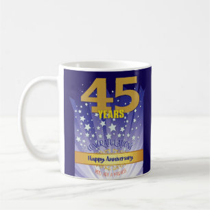 45 Year CUSTOM Recovery Anniversary Bold Numeral Coffee Mug