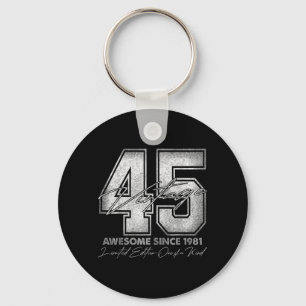 45 Year Old Gifts Vintage 1981 Lied Edition 45th Key Ring