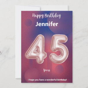 45 year old Happy Birthday card