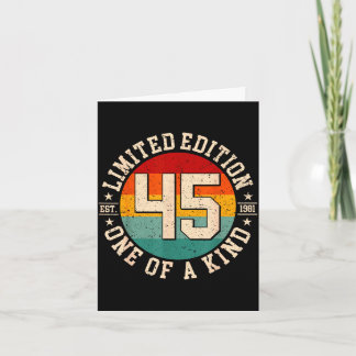 45 year old vintage 1981 limited edition 45th card