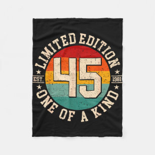 45 year old vintage 1981 limited edition 45th fleece blanket