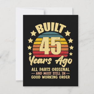 45 Years Ago All Parts Original 45th Birthday Holiday Card