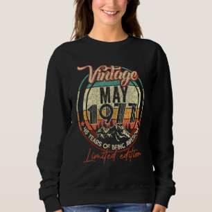 45 Years Of Being Awesome Vintage May 1977 Sweatshirt