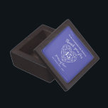 45 years of love sapphire blue custom thank you gift box<br><div class="desc">Simple outline heart stone effect line art graphic 45th Wedding Anniversary gift box. Customise with your own choice of name and relationship. Currently reads to my wonderful wife Thank you for 45 years of love. Ideal for an 45th anniversary sapphire gemstone jewellery gift. 45 years of marriage is traditionally associated...</div>