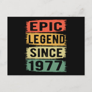 45 Years Old Bday 1977 Epic Legend 45th Birthday Postcard