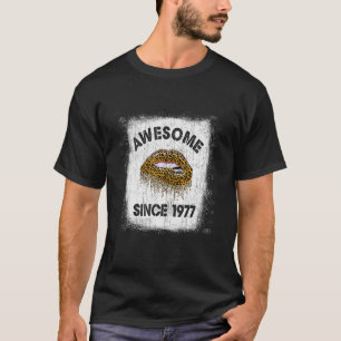 45 Years Old Birthday Awesome Since 1977 Leopard L T-Shirt