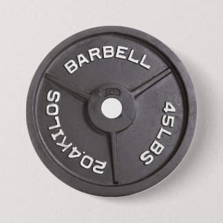 45lb Plate - Barbell 7.5 Cm Round Badge