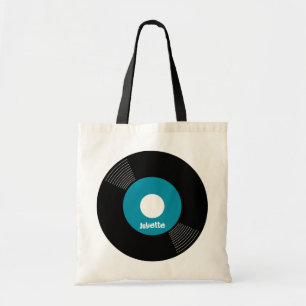 45s Record Tote (Teal) CUSTOMIZABLE Bag