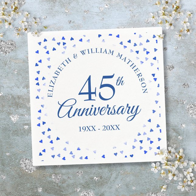 45th 65th Anniversary Love Hearts Confetti Napkin (45th 65th Anniversary Love Hearts Confetti Napkins)