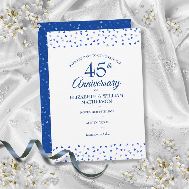 45th 65th Anniversary Love Hearts Save the Date Invitation (45th 65th Anniversary Love Hearts Save the Date Invitation)