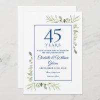 45th 65th Anniversary Save the Date Greenery