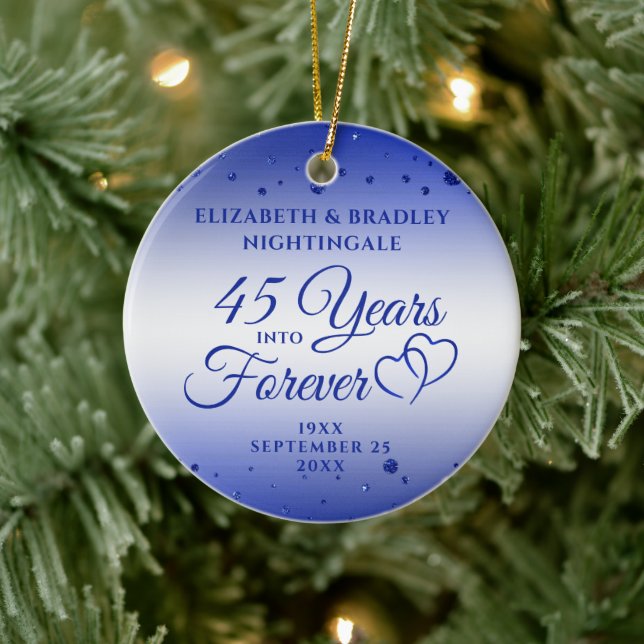 45th 65th Anniversary YEARS INTO FOREVER Photo Ceramic Ornament (Tree)
