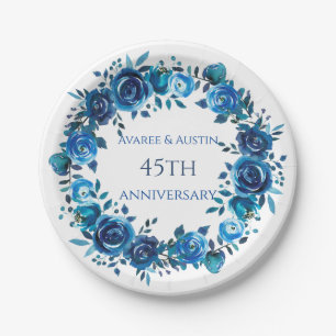 45th/65th  Sapphire Anniversary Paper Plate
