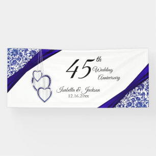 45th / 65th Sapphire Floral Anniversary Banner