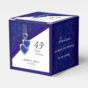 45th / 65th Sapphire Wedding Anniversary Design Favour Box