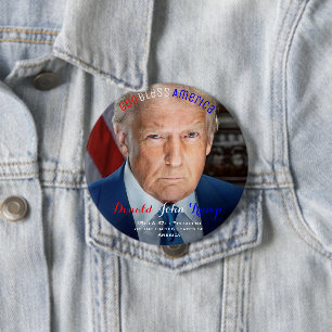 45th and 47th President of the US Donald Trump 10 Cm Round Badge
