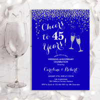 45th Anniversary - Cheers to 45 Years Silver Blue