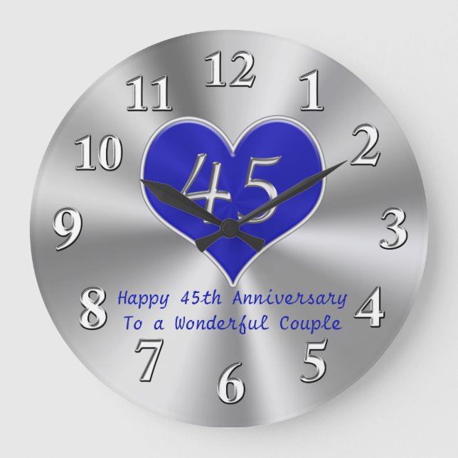 45th Anniversary Clock YOUR TEXT or Keep Ours (Front)
