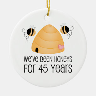 45th Anniversary Couple Gift Ceramic Ornament