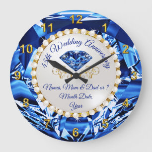 45th Anniversary Gift Ideas for Couples, Stunning  Large Clock