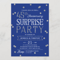 45th Anniversary Glitter Confetti Surprise Party