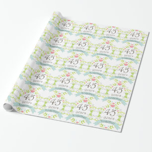 45th Anniversary Love Heart Gift Wrap