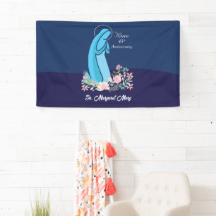 45th Anniversary of Religious Life Nun Pink Flower Banner