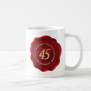 45th anniversary red wax seal coffee mug