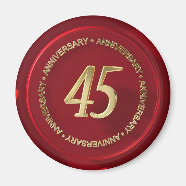 45th anniversary red wax seal magnet (Front)