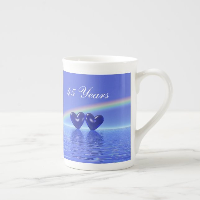 45th Anniversary Sapphire Hearts Bone China Mug (Right)
