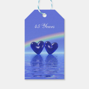 45th Anniversary Sapphire Hearts Gift Tags