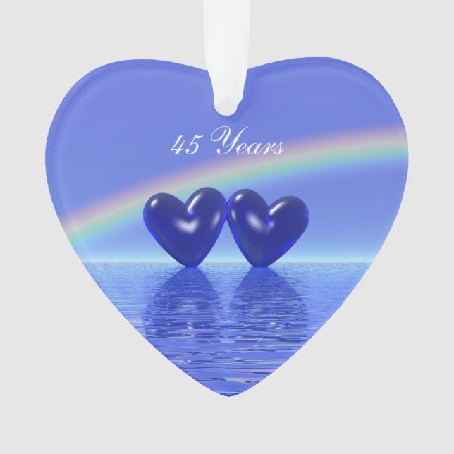 45th Anniversary Sapphire Hearts Ornament (Front)