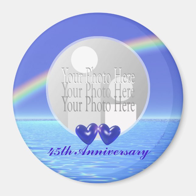 45th Anniversary Sapphire Hearts (photo frame) Magnet (Front)