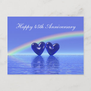 45th Anniversary Sapphire Hearts Postcard