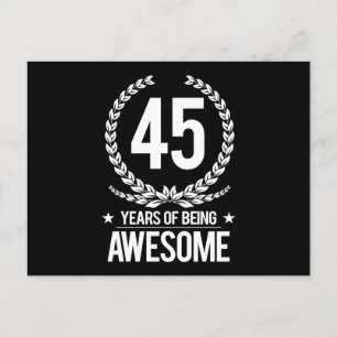 45th Birthday (45 Years Of Being Awesome) Postcard