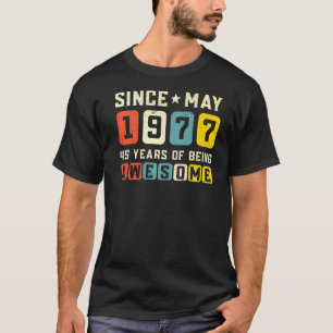 45th Birthday Awesome Since May 1977 Vintage T-Shirt