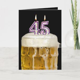 45th Birthday Beer on black Card