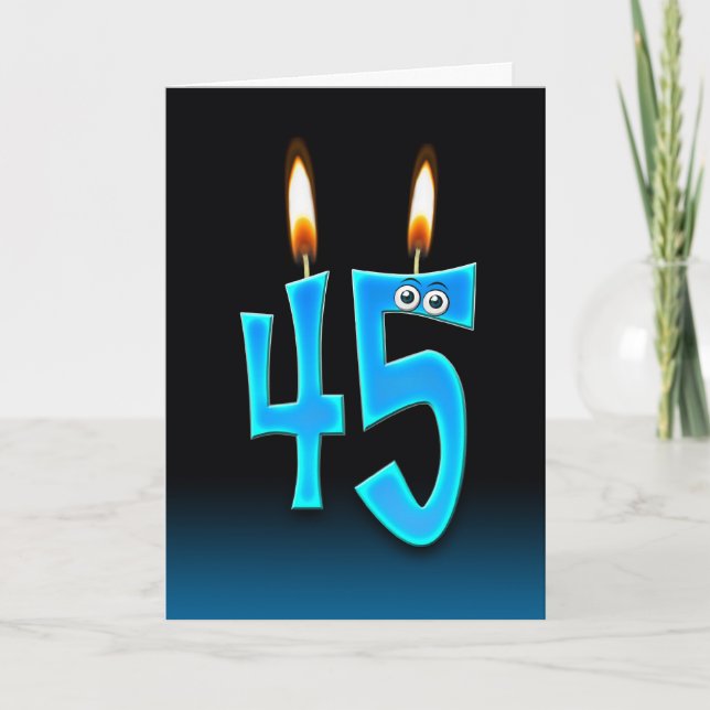 45th Birthday Candles Card (Front)