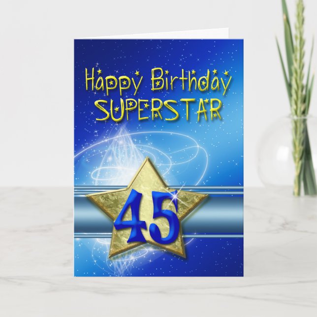 45th Birthday card for Superstar (Front)